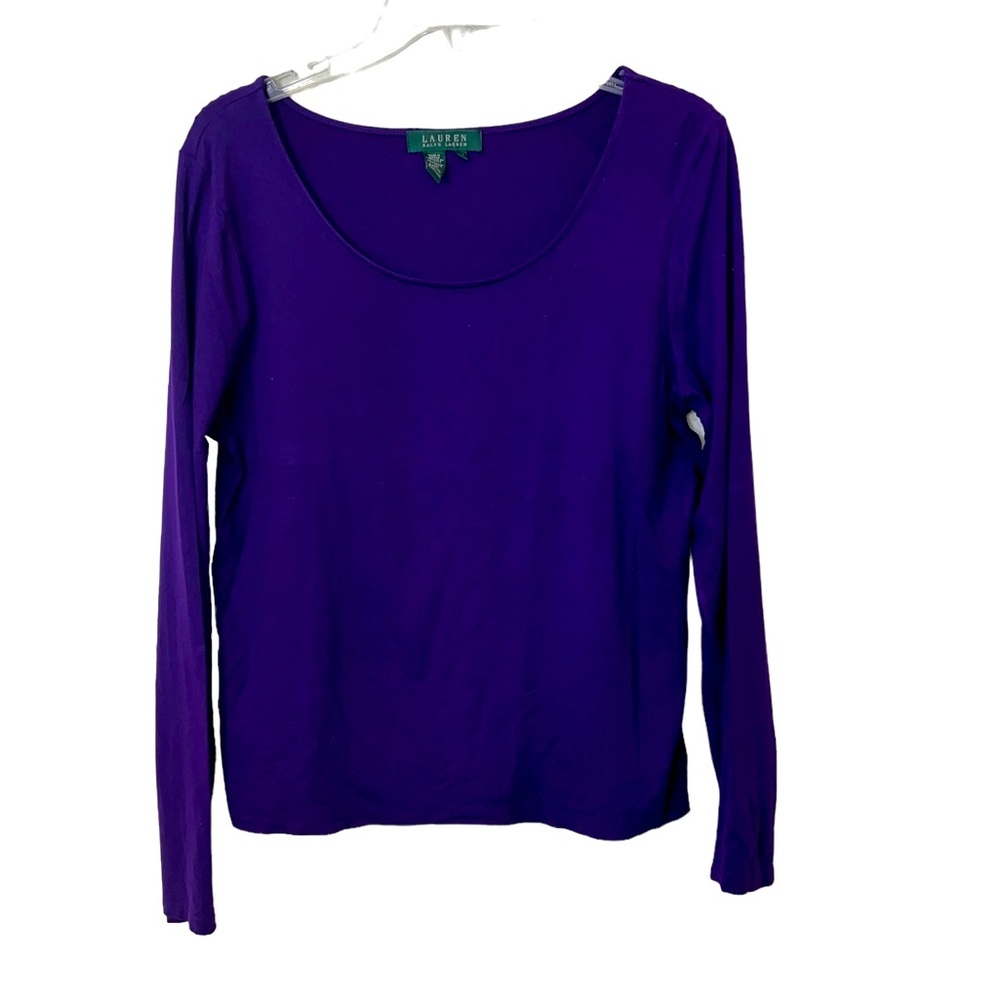 Ralph Lauren Purple Blouse Long Sleeve. 96% Rayon 4% Elastin. Beautiful☑️